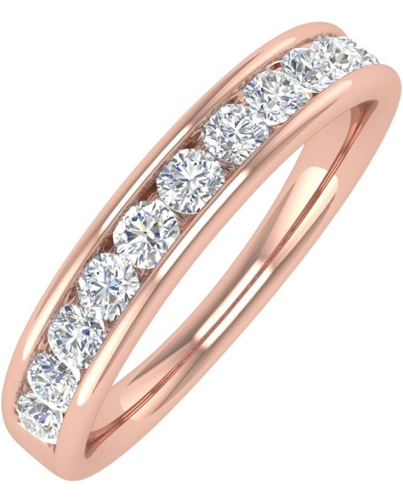 1/2 Carat Channel Set Diamond Wedding Band Ring in 14K Gold Rose Gold $163.80 Bracelets