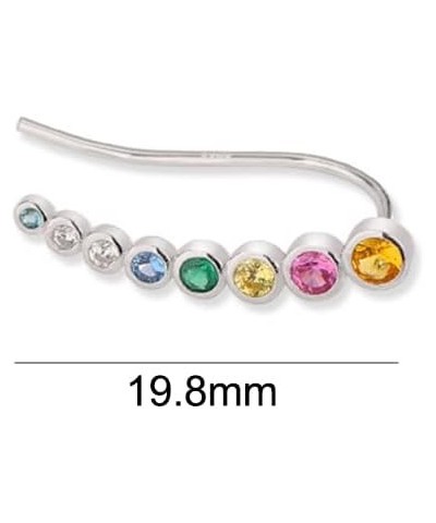 Colorful Crystal Climber Crawler Earrings for Women Girls 925 Sterling Silver Cubic Zirconia Ear Cuffs Studs Hoop Earrings Hy...