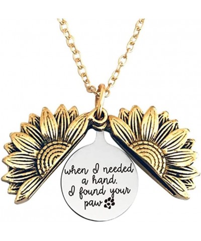 Sunflower Necklace Locket with Engraved Hidden Message Pendant Dog Lover $8.09 Necklaces