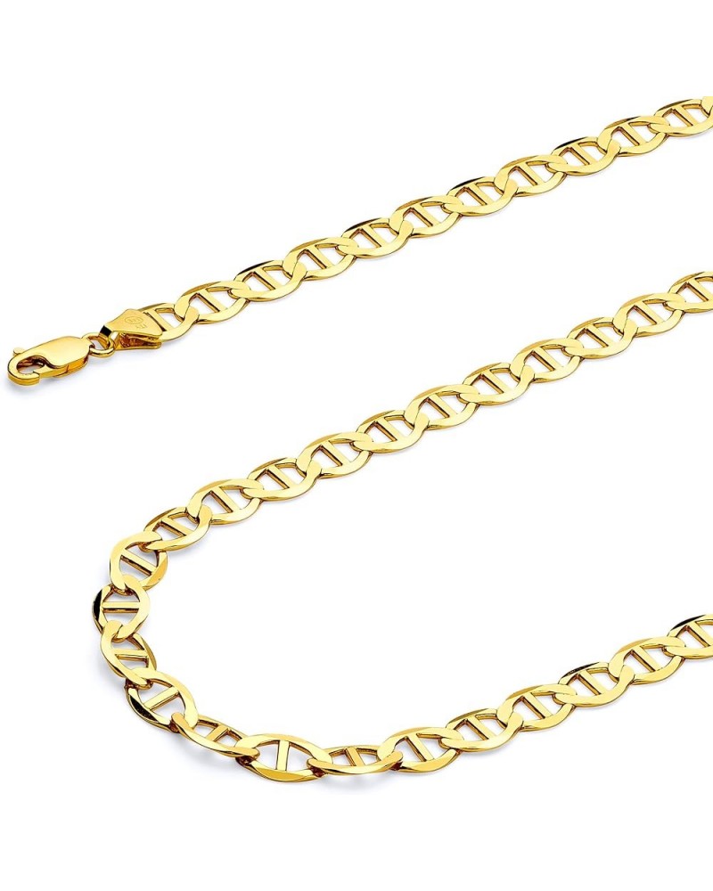 14K Solid Gold Flat Mariner Chains (Select Options) 26 Inches Yellow Gold $517.50 Necklaces