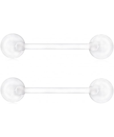 10PCS 14G Clear Flexible Acrylic Straight Tongue Rings Barbells Nipple Retainer Piercing 10PCS 3/4" (19mm) $7.13 Body Jewelry