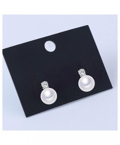 AAA+ Quality Handpicked Freshwater Cultured Stud Button Pearl Earrings Gold Plated 925 Sterling Silver Post Cubic Zirconia | ...