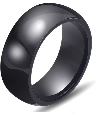 Women's Ceramic Jewelry High Polished Classic Design Engagement Wedding Band Ring Black-8MM $8.11 Rings