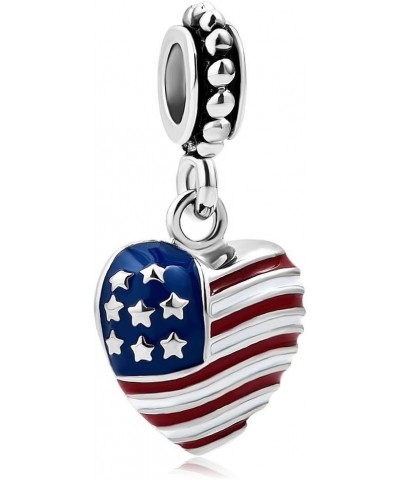 American US Flag Army Mom Dangle Beads For Charm Bracelet $10.07 Bracelets