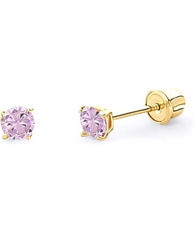 14k Yellow Gold 3mm Round Solitaire Basket Set Stud Earrings with Screw Back - 12 Different Color Available Oct $17.02 Earrings