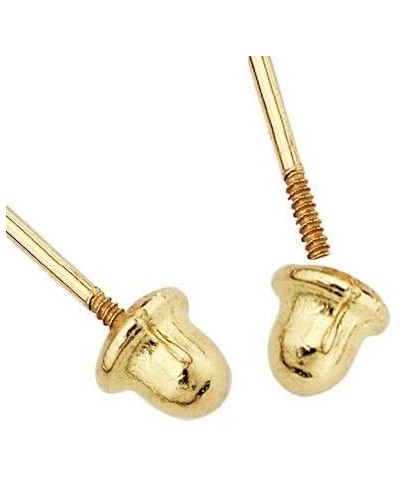 14k Yellow Gold 3mm Round Solitaire Basket Set Stud Earrings with Screw Back - 12 Different Color Available Oct $17.02 Earrings