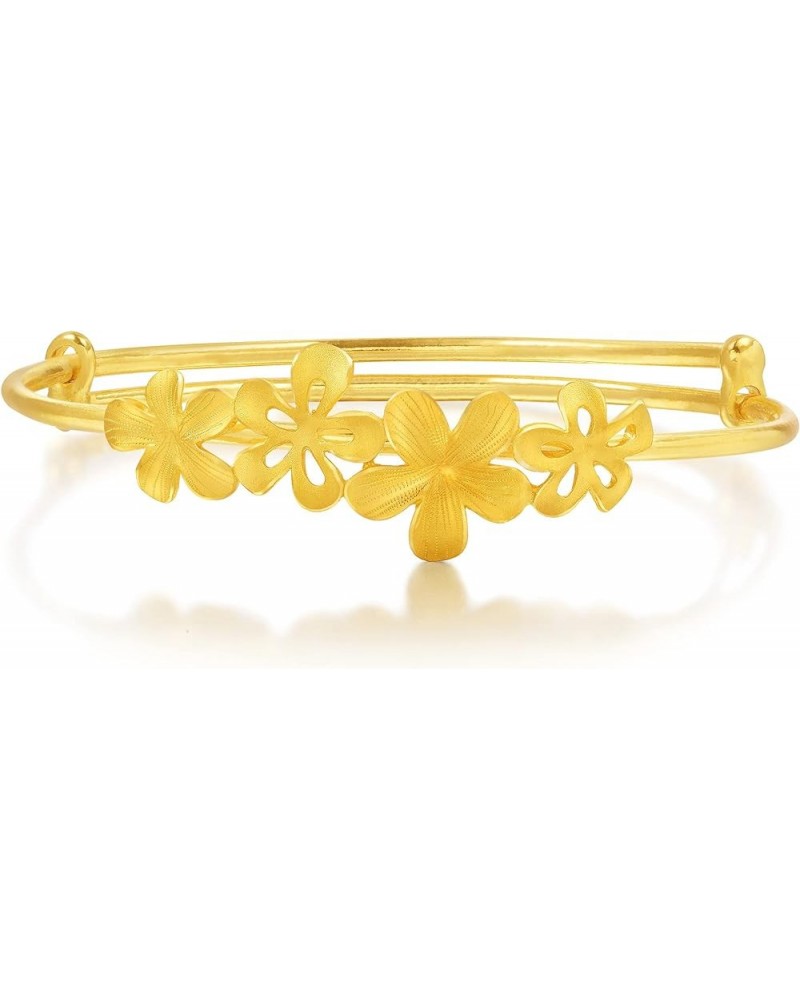 Chinese Wedding Collection 999.9 24K Gold Price-by-Weight Gold Bridal Blossom Flower Bangle for Women 89224K Approx. 0.26tael...