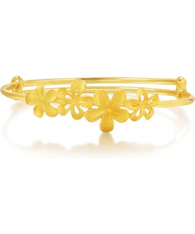 Chinese Wedding Collection 999.9 24K Gold Price-by-Weight Gold Bridal Blossom Flower Bangle for Women 89224K Approx. 0.26tael...