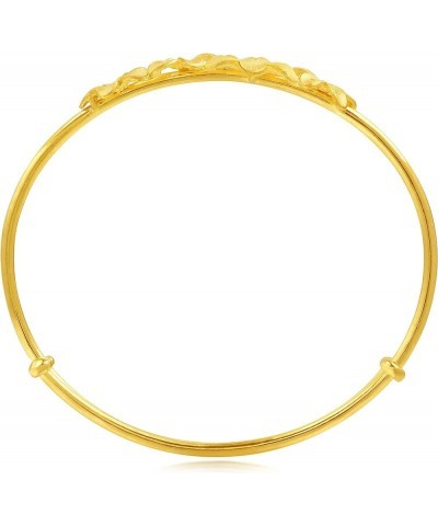 Chinese Wedding Collection 999.9 24K Gold Price-by-Weight Gold Bridal Blossom Flower Bangle for Women 89224K Approx. 0.26tael...