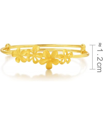 Chinese Wedding Collection 999.9 24K Gold Price-by-Weight Gold Bridal Blossom Flower Bangle for Women 89224K Approx. 0.26tael...