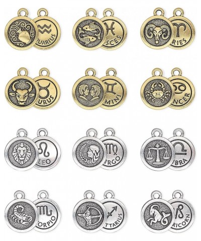 Jewely Zodiac Charm Necklace Collection, Gold-Filled and Sterling Silver Necklace with Pewter Charm, 16"-18" Chain Sterling S...