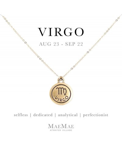 Jewely Zodiac Charm Necklace Collection, Gold-Filled and Sterling Silver Necklace with Pewter Charm, 16"-18" Chain Sterling S...