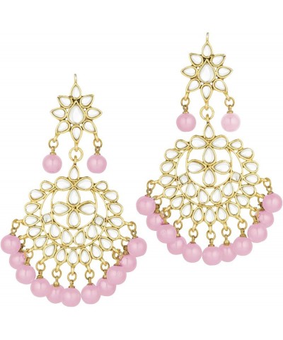 Earrings Maang Tikka Set Indian Fashion Jewelry For Women Pink $12.40 Jewelry Sets