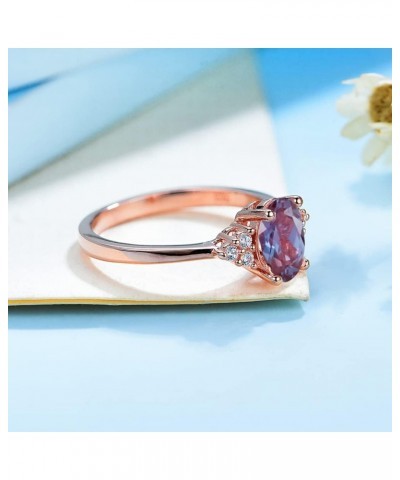 1.5ct Lab Growth Alexandrite Gemstone Rings for Women Real 925 Sterling Silver Ring Oval Ring for Wedding Bridal $22.54 Brace...