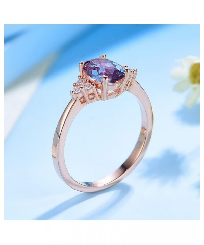 1.5ct Lab Growth Alexandrite Gemstone Rings for Women Real 925 Sterling Silver Ring Oval Ring for Wedding Bridal $22.54 Brace...