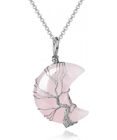 Crystal Pendant Necklace for Woman Birthday Christmas Rose Quartz2 $9.00 Necklaces