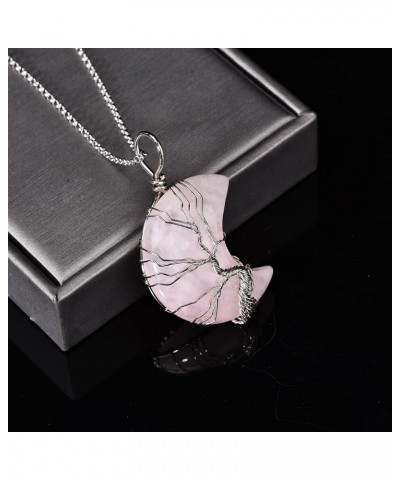 Crystal Pendant Necklace for Woman Birthday Christmas Rose Quartz2 $9.00 Necklaces