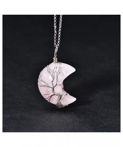 Crystal Pendant Necklace for Woman Birthday Christmas Rose Quartz2 $9.00 Necklaces