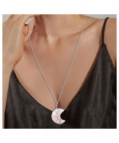 Crystal Pendant Necklace for Woman Birthday Christmas Rose Quartz2 $9.00 Necklaces