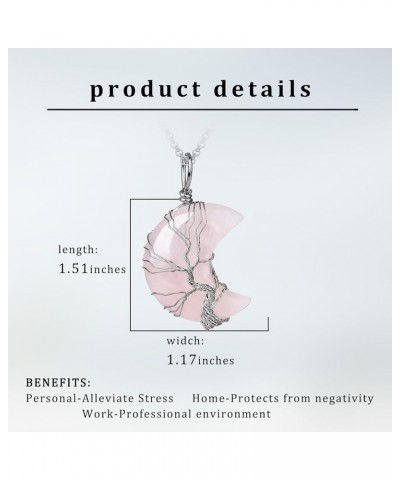 Crystal Pendant Necklace for Woman Birthday Christmas Rose Quartz2 $9.00 Necklaces