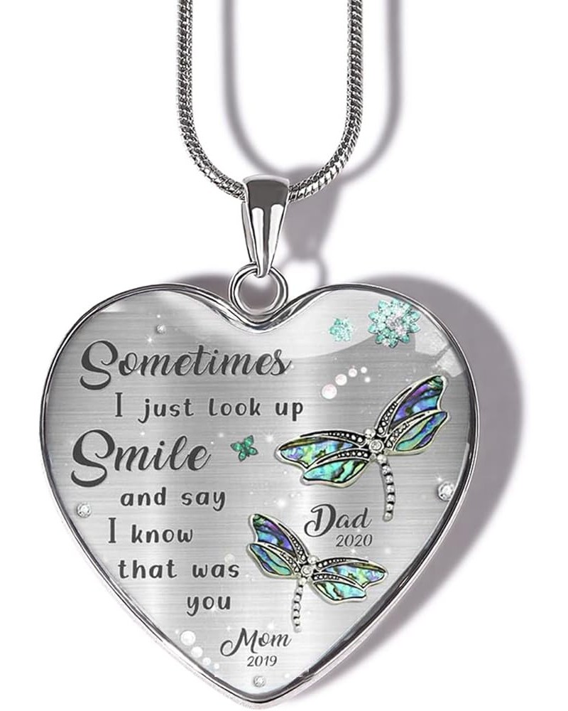 Personalized Photo Memorial Necklace: Customized Picture In Loving Memory Pendant Heartshaped With Wings Snake Chain Necklace...