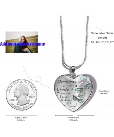 Personalized Photo Memorial Necklace: Customized Picture In Loving Memory Pendant Heartshaped With Wings Snake Chain Necklace...