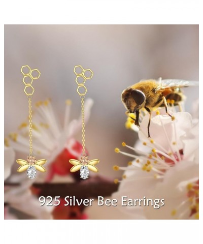 Unique Animal Earrings Sterling Silver Dangling Jewelry Birthday Gifts for Women Girls Bee $12.71 Earrings