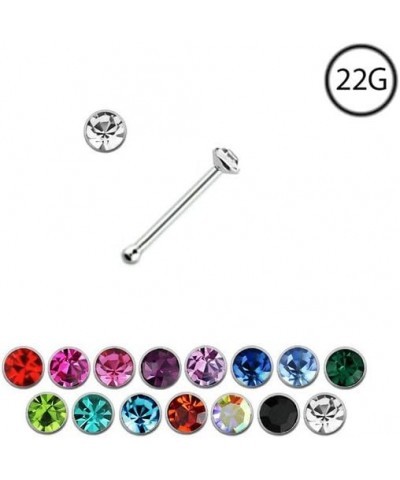 925 Sterling Silver Nose Bone Ring Choose Your Color 2.5mm 22G Purple $7.64 Body Jewelry