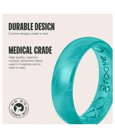 Solid Thin Silicone Ring - Breathable Rubber Wedding Rings for Women, Lifetime Coverage, Unique Design, Comfort Fit Ring Ocea...