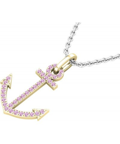 Ladies Anchor Pendant (Silver Chain Included), Available In Round Diamonds, Gemstones & Metal in 10K/14K/18K Gold & 925 Sterl...