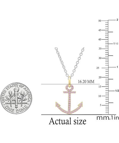 Ladies Anchor Pendant (Silver Chain Included), Available In Round Diamonds, Gemstones & Metal in 10K/14K/18K Gold & 925 Sterl...