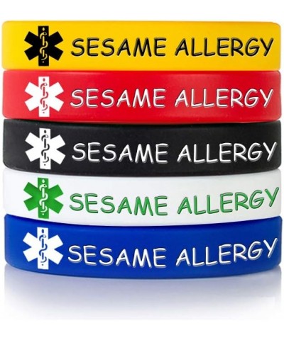 MZZJ Custom Engraving Medical Alert ID Jewelry Allergy ID Food Drug Allergy Bracelet,100% Silicone Rubber ID Bracelet Band,5 ...