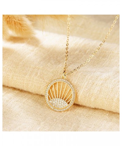 Gold Coin Necklace,14K Gold Plated Cute Dainty Evil Eye Heart Disk Necklaces for Women Jewelry Gift White zircon eyes $12.09 ...