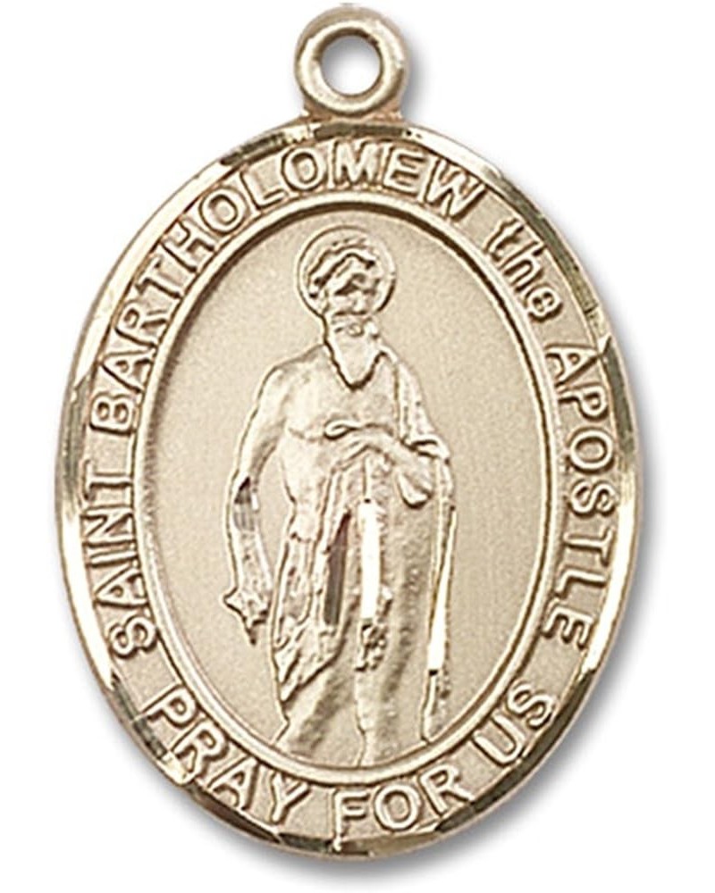 14 Karat Gold Catholic Patron Saint Medal Pendant, 1 Inch Saint Bartholomew the Apostle $568.63 Necklaces