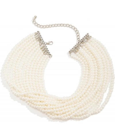 Big Pearl Necklace Round Pearl Jewelry Necklace Chunky Multi layered Choker Necklace for Women Girls Small pearl $9.03 Necklaces