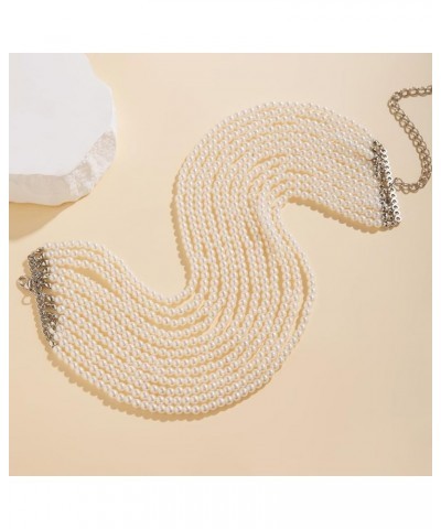 Big Pearl Necklace Round Pearl Jewelry Necklace Chunky Multi layered Choker Necklace for Women Girls Small pearl $9.03 Necklaces