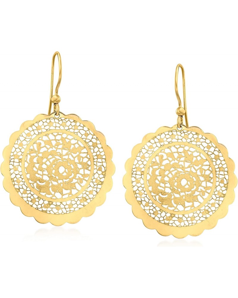 Italian 14kt Yellow Gold Floral Pizzo-Style Drop Earrings $191.10 Earrings