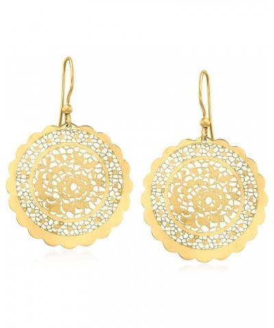 Italian 14kt Yellow Gold Floral Pizzo-Style Drop Earrings $191.10 Earrings