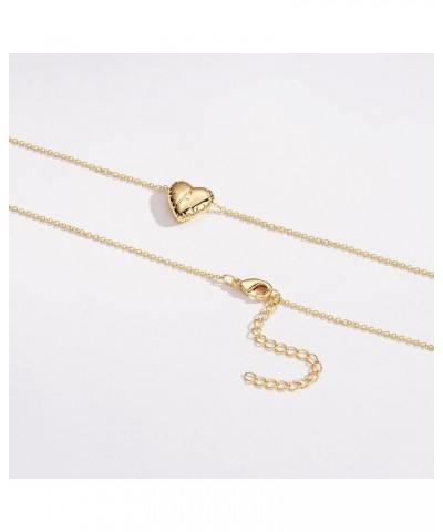 Bubble Heart Initial Necklace, 14k Gold Tiny Balloon Letter Chain Jewelry Gift for Women Girls Gold-C $8.84 Necklaces