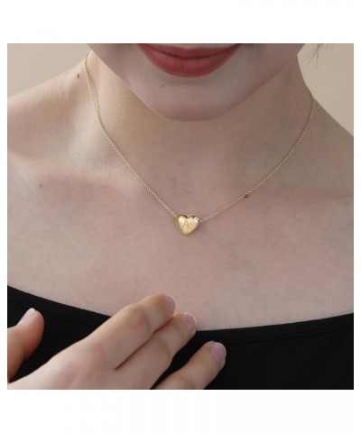 Bubble Heart Initial Necklace, 14k Gold Tiny Balloon Letter Chain Jewelry Gift for Women Girls Gold-C $8.84 Necklaces