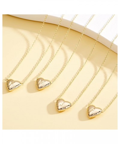 Bubble Heart Initial Necklace, 14k Gold Tiny Balloon Letter Chain Jewelry Gift for Women Girls Gold-C $8.84 Necklaces