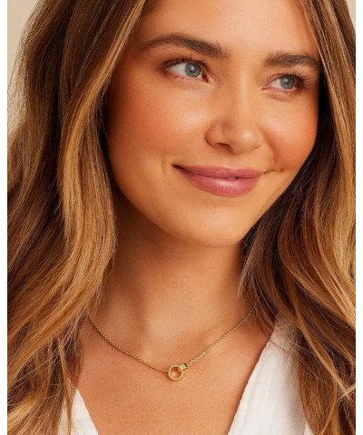 Women's Rose Interlocking Necklace Gold $35.00 Necklaces