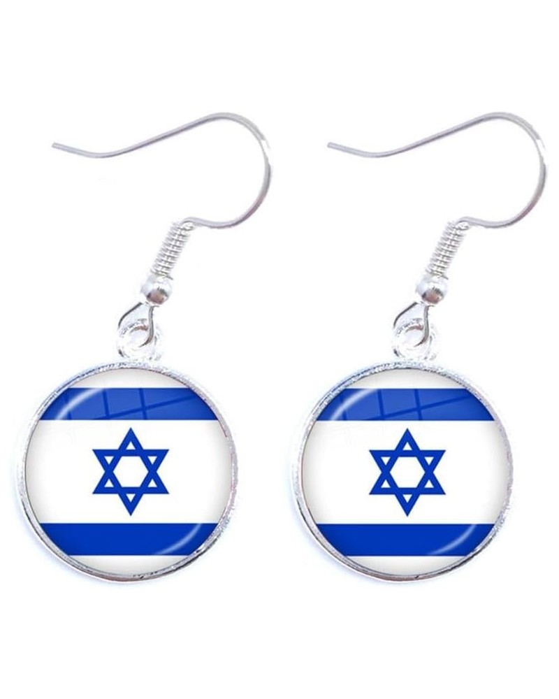 Israeli Flag Earrings, I Stand With Israel Support Israel Dangle Earrings,Stainless Steel Flag of Israel Stud Earrings,Jewish...