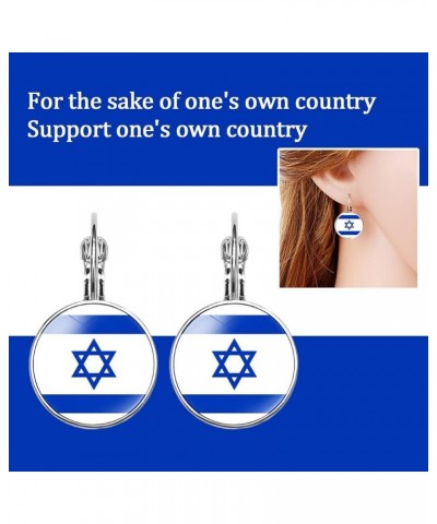 Israeli Flag Earrings, I Stand With Israel Support Israel Dangle Earrings,Stainless Steel Flag of Israel Stud Earrings,Jewish...