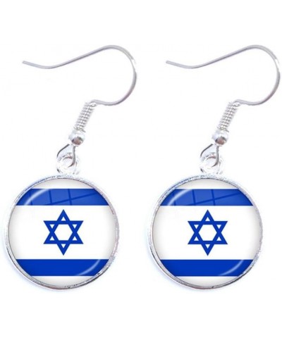 Israeli Flag Earrings, I Stand With Israel Support Israel Dangle Earrings,Stainless Steel Flag of Israel Stud Earrings,Jewish...