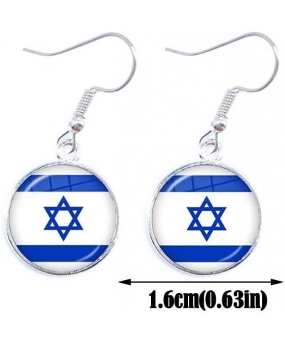 Israeli Flag Earrings, I Stand With Israel Support Israel Dangle Earrings,Stainless Steel Flag of Israel Stud Earrings,Jewish...