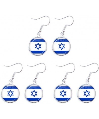 Israeli Flag Earrings, I Stand With Israel Support Israel Dangle Earrings,Stainless Steel Flag of Israel Stud Earrings,Jewish...