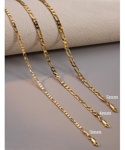 925 Sterling Silver Figaro Chain 3/4/5mm Necklace for Men Diamond Cut Gold Figaro Link Chain for Women 16-30 Inches 18 3mm Go...