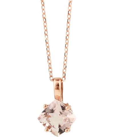 14k Rose Gold Morganite Pendant Necklace, 18 6x6mm Cushion Morganite $90.09 Necklaces