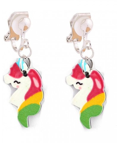 Fashion Cute Unicorn Shape Clip on Earrings Charm Jewelry Accessory Unicorn Clip-on 6 $8.07 Earrings